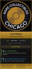 Luis Enrique Una Historia Diferente CD 1ST USA PRESS! 1991 Sony Discos CDZ-80710