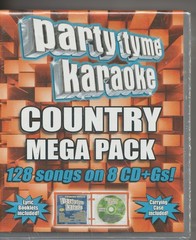Party Tyme Karaoke Country Mega Pack 128 songs on 8-CD’s +Gs